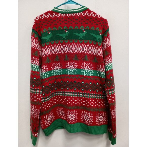 T Rex Dinosaur Ugly Christmas Sweater Womens Size Small Embroidered 33 Degrees - Picture 9 of 11